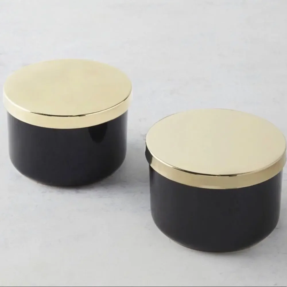 Z Gallerie Canisters Multi-Use Storage Duo Fabfitfun FFF Summer 2022 NEW Black